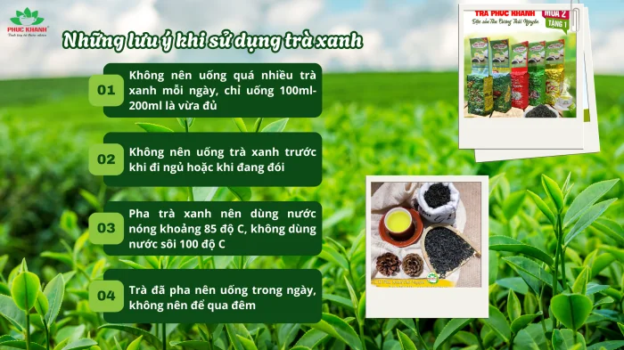 NHỮNG LƯU Ý KHI SỬ DỤNG TRÀ XANH THÁI NGUYÊN